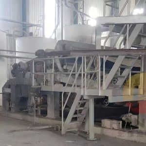 Used 3600mm crescent former tissue paper making machine with Yankee dryer, designed for high-speed production of high-quality toilet tissue, facial tissue, and napkin paper.